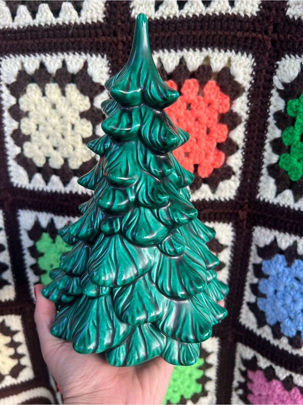 Vintage Holland Mold 1978 Green Ceramic Christmas Tree Figurine Holiday Decor